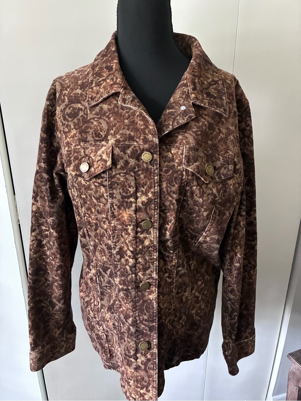 Brown Corduroy Patterned Women's Jacket